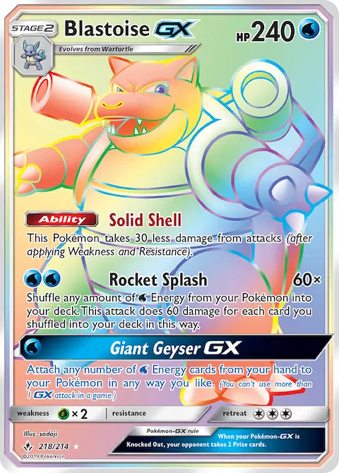 Blastoise GX, Unbroken Bonds 218/214