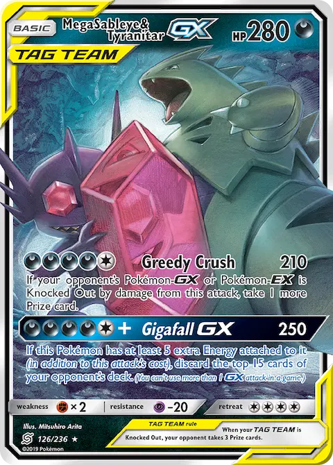 Mega Sableye & Tyranitar GX, Unified Minds 126/236