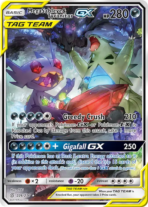 Mega Sableye & Tyranitar GX, Unified Minds 226/236