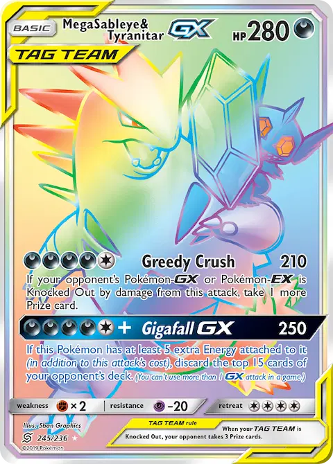 Mega Sableye & Tyranitar GX, Unified Minds 245/236
