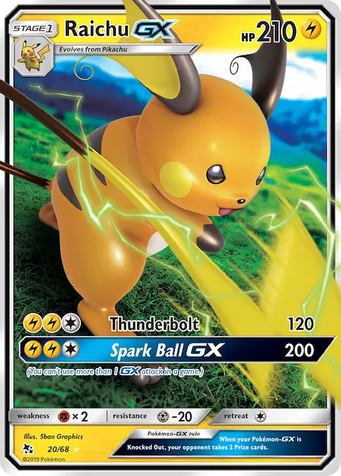 Raichu GX, Hidden Fates 20/68