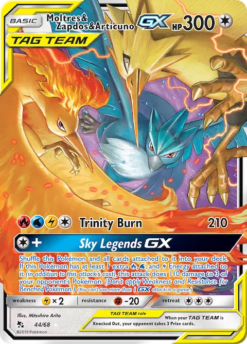 Moltres & Zapdos & Articuno GX, Hidden Fates 44/68