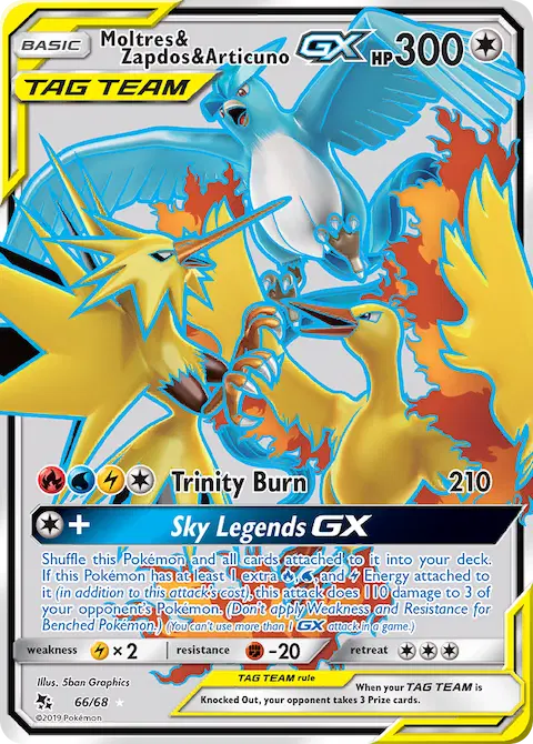 Moltres & Zapdos & Articuno GX, Hidden Fates 66/68