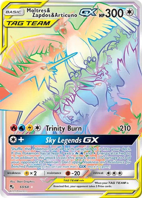 Moltres & Zapdos & Articuno GX, Hidden Fates 69/68