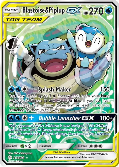 Blastoise & Piplup GX, Cosmic Eclipse 215/236