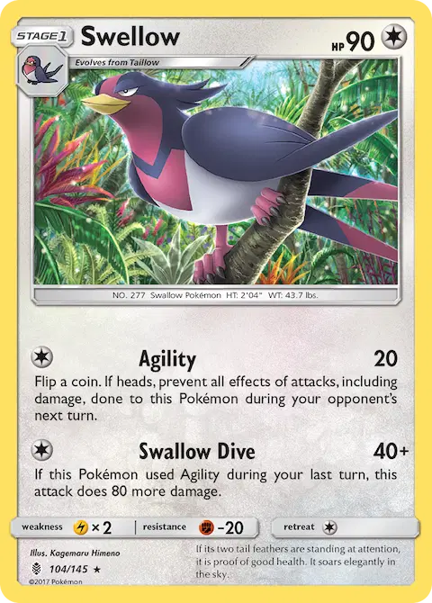 Swellow, Guardians Rising 104/145