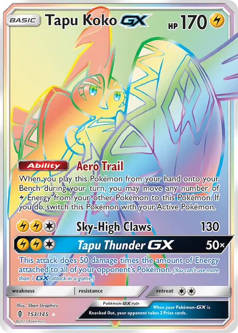 Tapu Koko GX, Guardians Rising 153/145