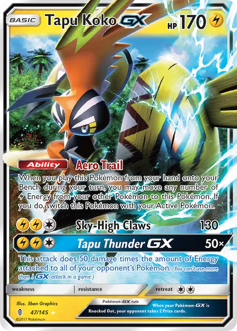Tapu Koko GX, Guardians Rising 47/145