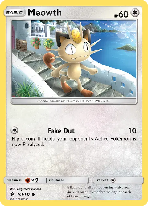 Meowth, Burning Shadows 101/147
