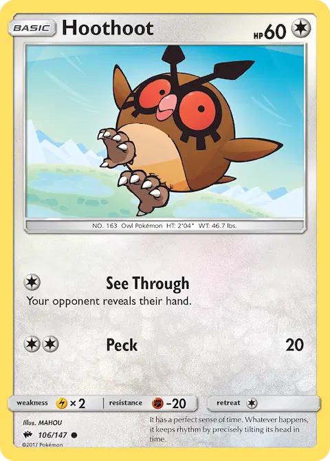 Hoothoot, Burning Shadows 106/147