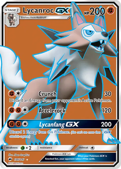Lycanroc GX, Burning Shadows 136/147