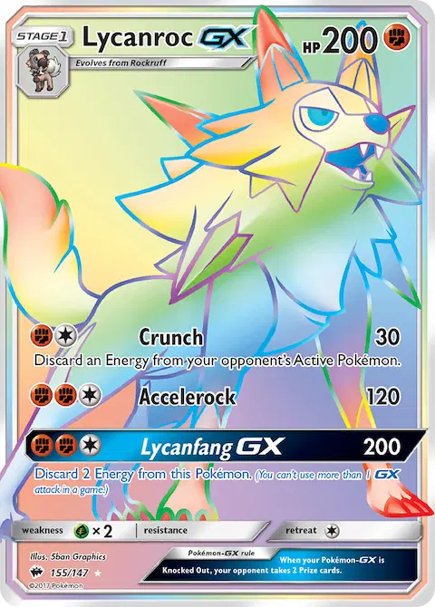 Lycanroc GX, Burning Shadows 155/147