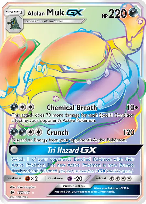 Alolan Muk GX, Burning Shadows 157/147