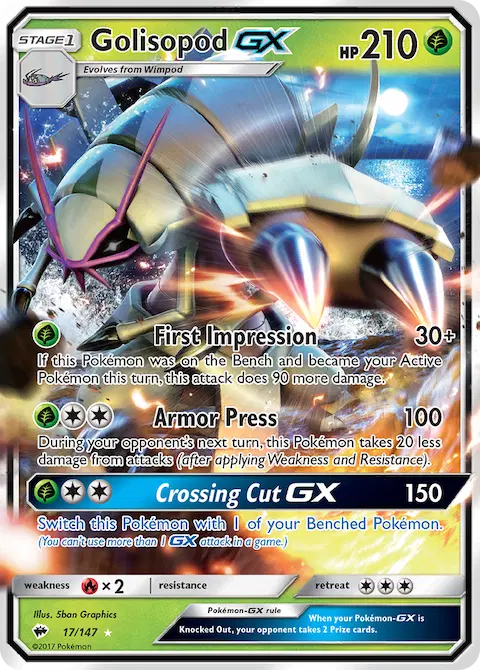 Golisopod GX, Burning Shadows 17/147