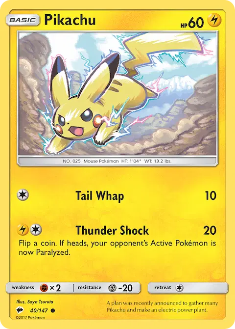Pikachu, Burning Shadows 40/147