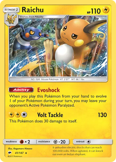Raichu, Burning Shadows 41/147