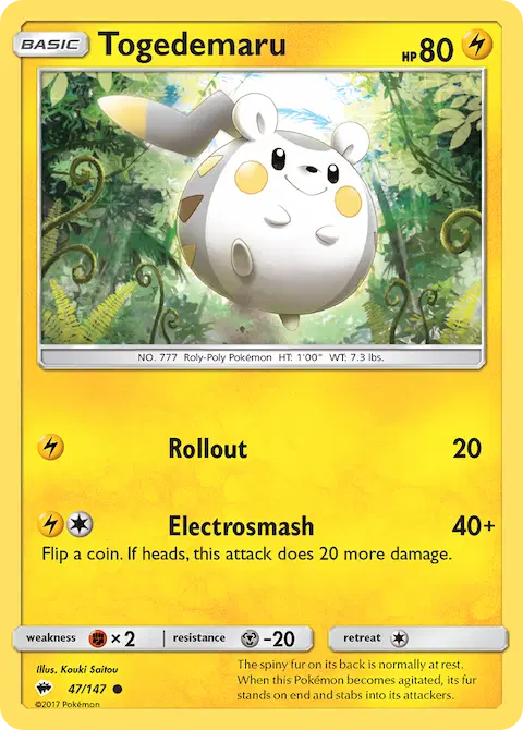 Togedemaru, Burning Shadows 47/147