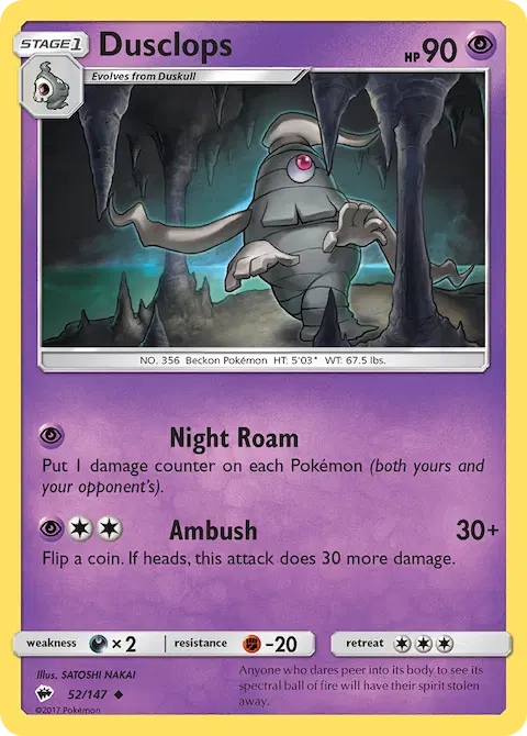 Dusclops, Burning Shadows 52/147