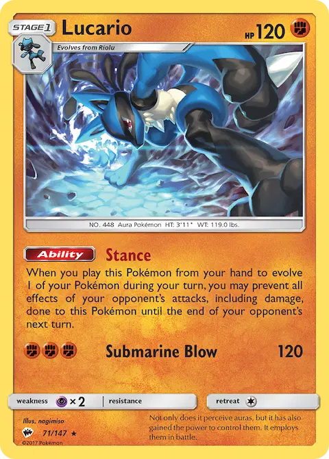 Lucario, Burning Shadows 71/147