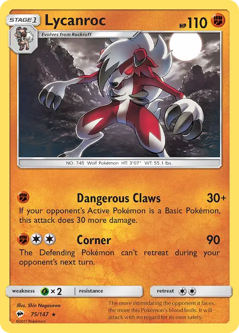Lycanroc, Burning Shadows 75/147