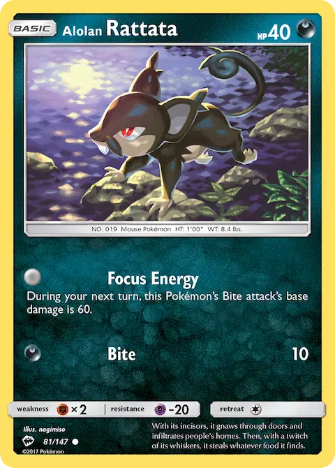 Alolan Rattata, Burning Shadows 81/147