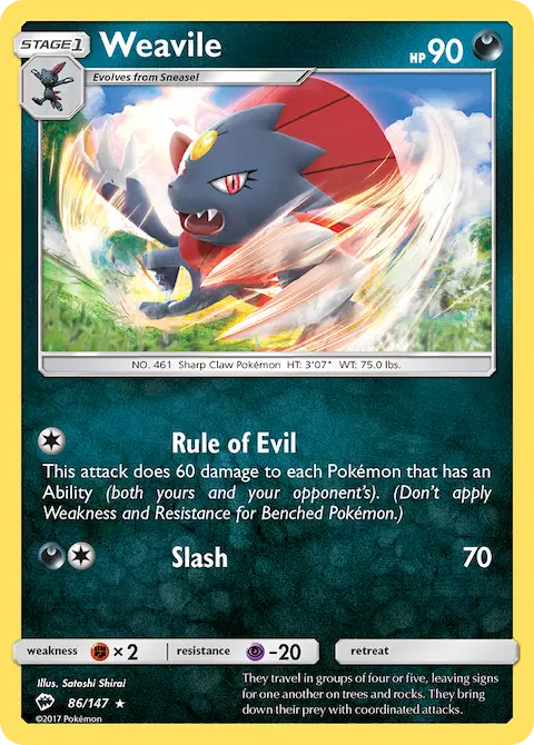 Weavile, Burning Shadows 86/147