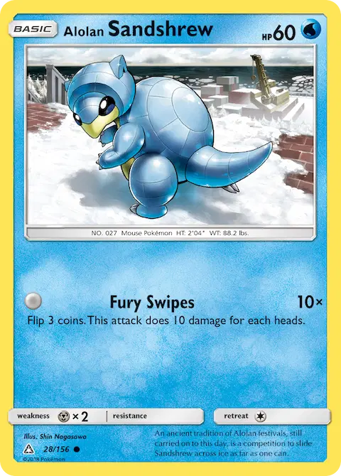 Alolan Sandshrew, Ultra Prism 28/156