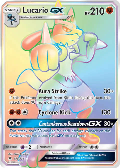 Lucario GX, Forbidden Light 135/131