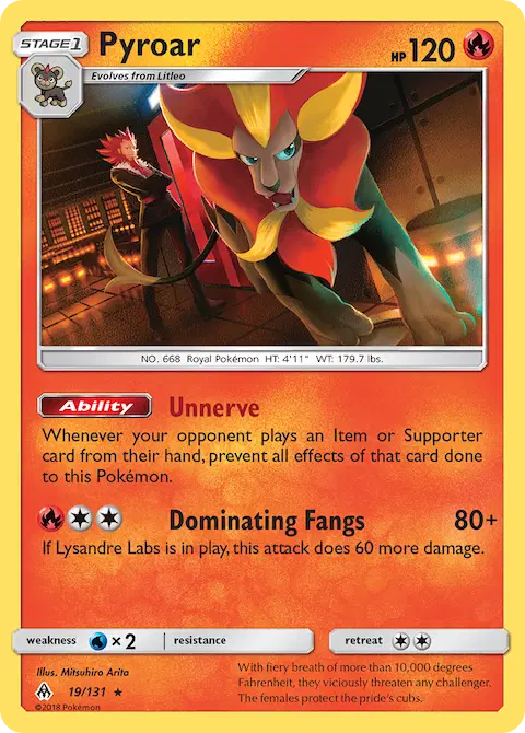 Pyroar, Forbidden Light 19/131