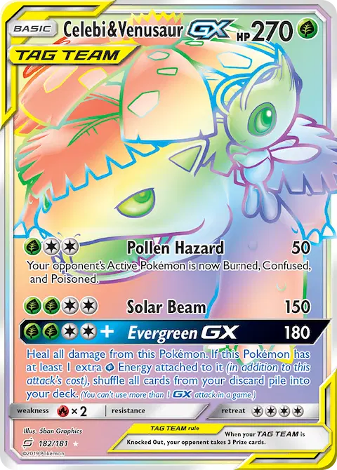 Celebi & Venusaur GX, Team Up 182/181