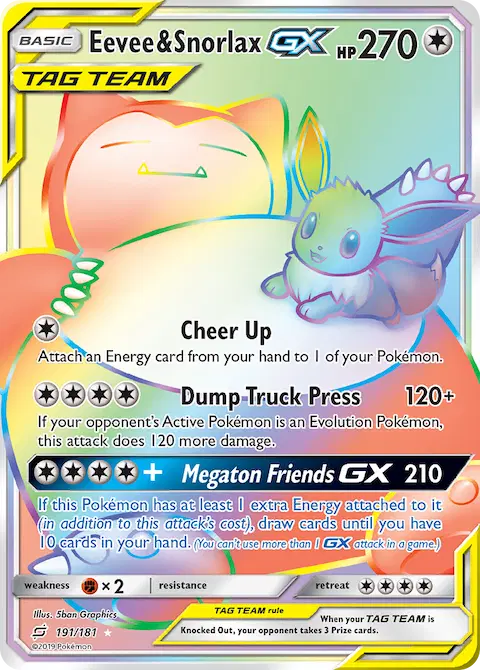 Eevee & Snorlax GX, Team Up 191/181