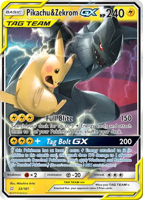 Pikachu & Zekrom GX, Team Up 33/181