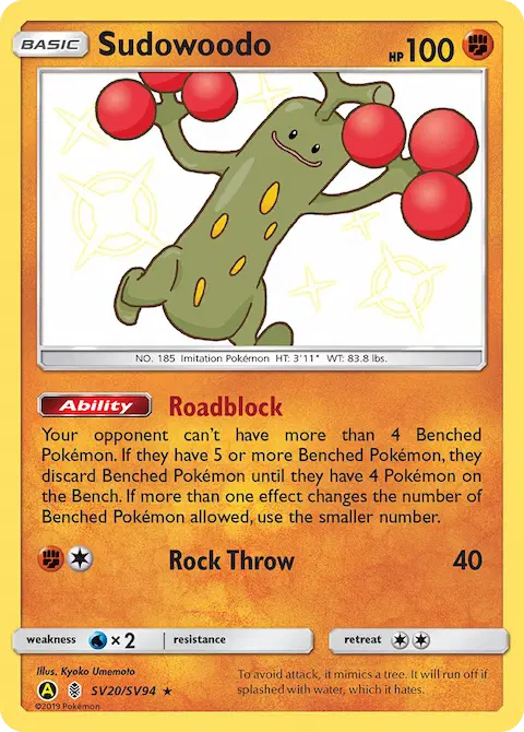 Sudowoodo, Hidden Fates Shiny Vault SV20