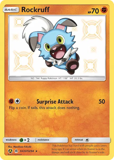 Rockruff, Hidden Fates Shiny Vault SV23