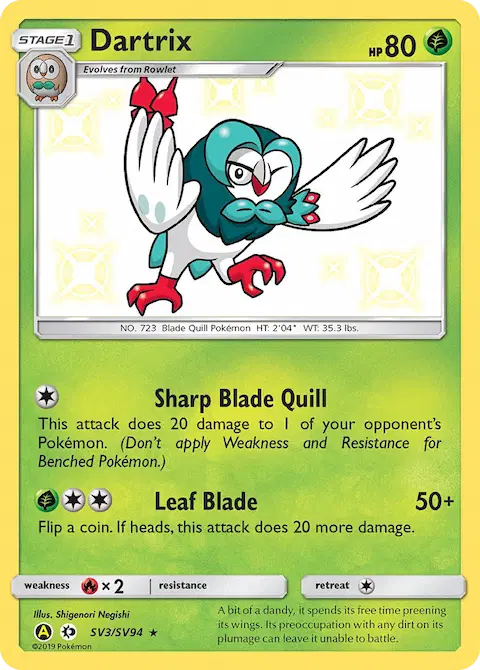 Dartrix, Hidden Fates Shiny Vault SV3