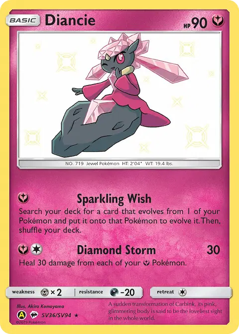 Diancie, Hidden Fates Shiny Vault SV36