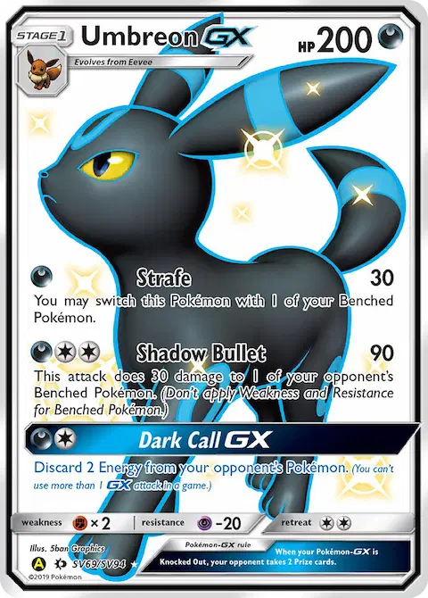 Umbreon-GX, Hidden Fates Shiny Vault SV69