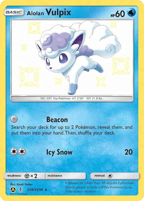 Alolan Vulpix, Hidden Fates Shiny Vault SV8
