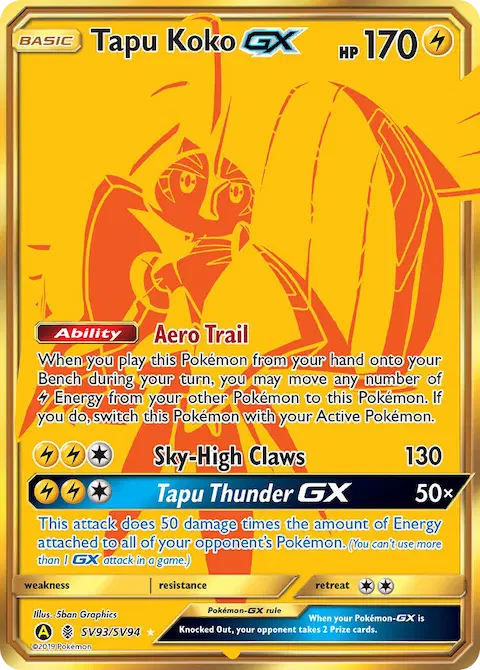 Tapu Koko-GX, Hidden Fates Shiny Vault SV93