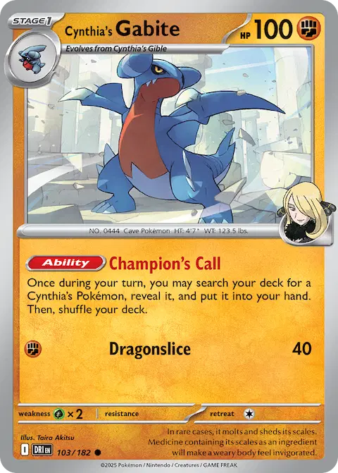 Cynthia's Gabite, Destined Rivals 103/182