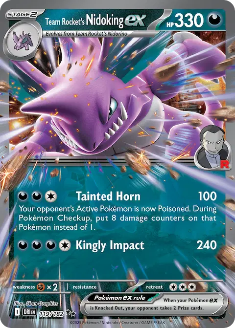 Team Rocket's Nidoking ex, Destined Rivals 119/182
