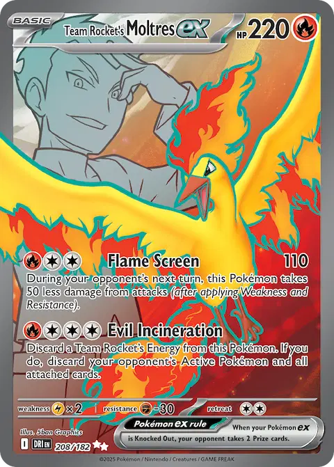 Team Rocket's Moltres ex, Destined Rivals 208/182