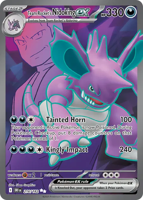Team Rocket's Nidoking ex, Destined Rivals 216/182