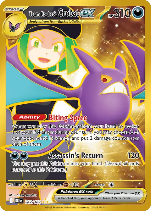 Team Rocket's Crobat ex, Destined Rivals 242/182
