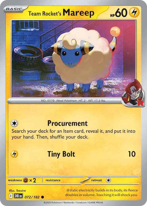 Team Rocket's Mareep, Destined Rivals 072/182