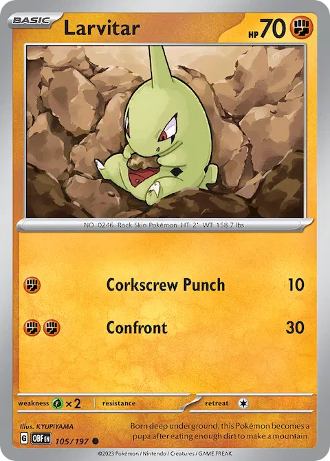 Larvitar, Obsidian Flames 105/197