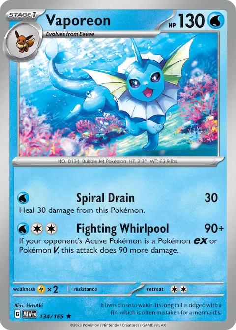 Vaporeon, 151 134/165