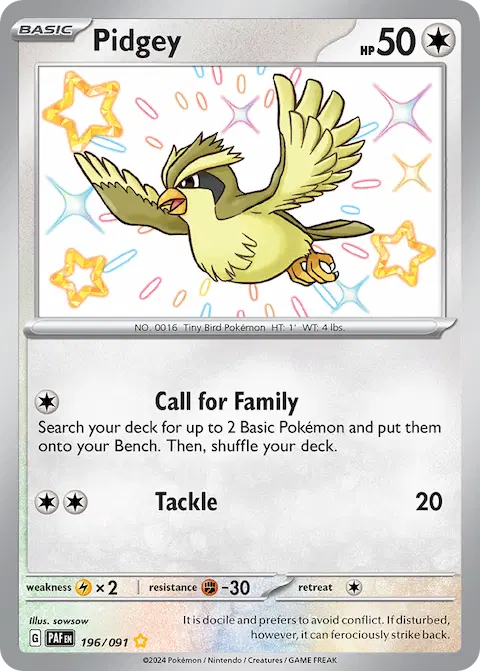 Pidgey, Paldean Fates 196/091