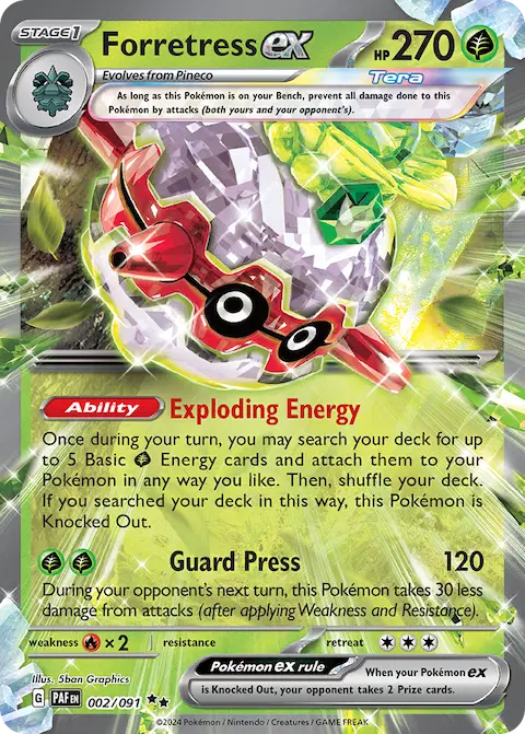 Forretress ex, Paldean Fates 002/091