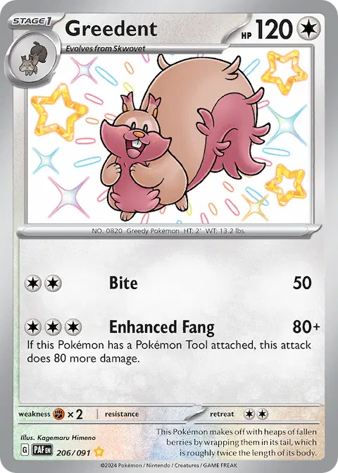 Greedent, Paldean Fates 206/091